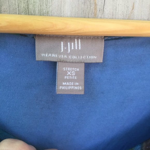 J.Jill blue feather stretch tank - size XS - Picture 2 of 7